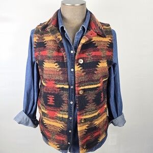 Bear Ridge Outfitters- Womens Size Large Button Up Southwest Vest Jacket